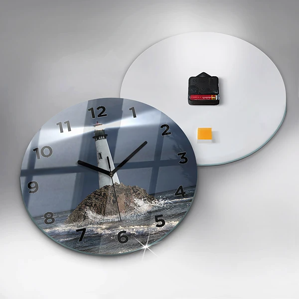 Wanduhr rund mit motiv Leuchtturm