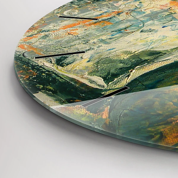 Wanduhr glas rund Bemalte Elefantenhaltung