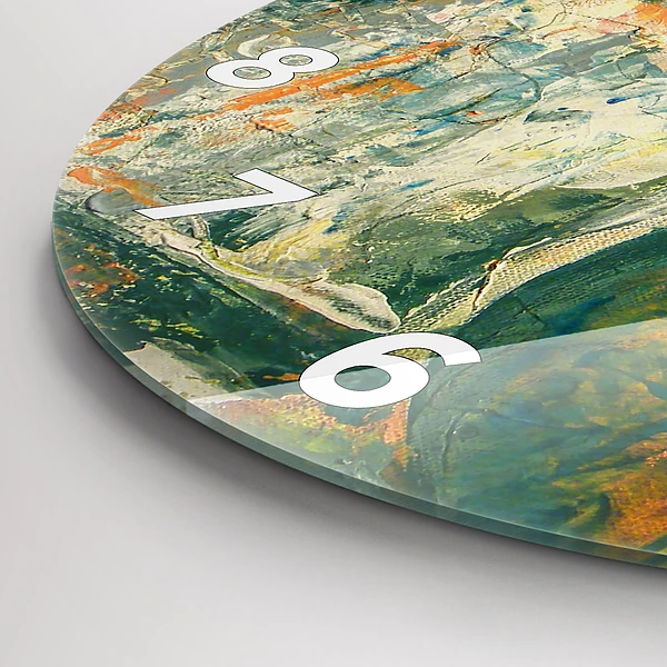Wanduhr glas rund Bemalte Elefantenhaltung