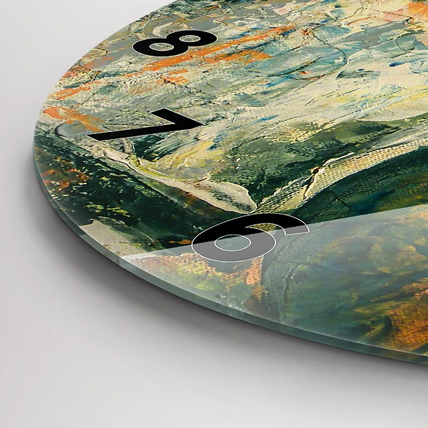 Wanduhr glas rund Bemalte Elefantenhaltung