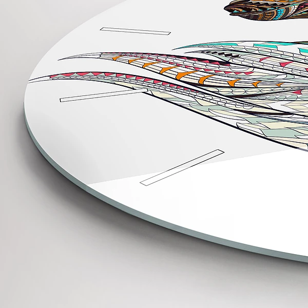 Wanduhr rund Illustration eines Pferdes