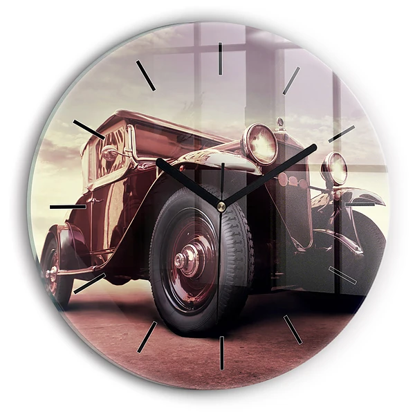 Wanduhr rund mit motiv Oldtimer