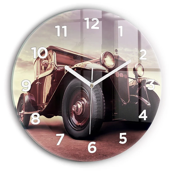 Wanduhr rund mit motiv Oldtimer