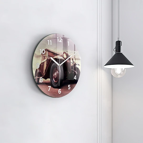 Wanduhr rund mit motiv Oldtimer