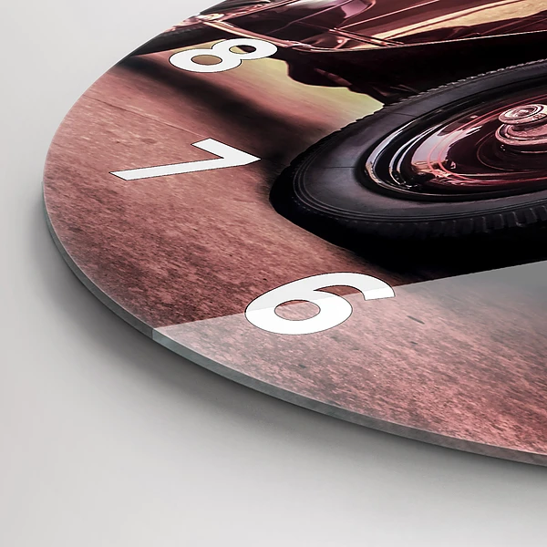 Wanduhr rund mit motiv Oldtimer