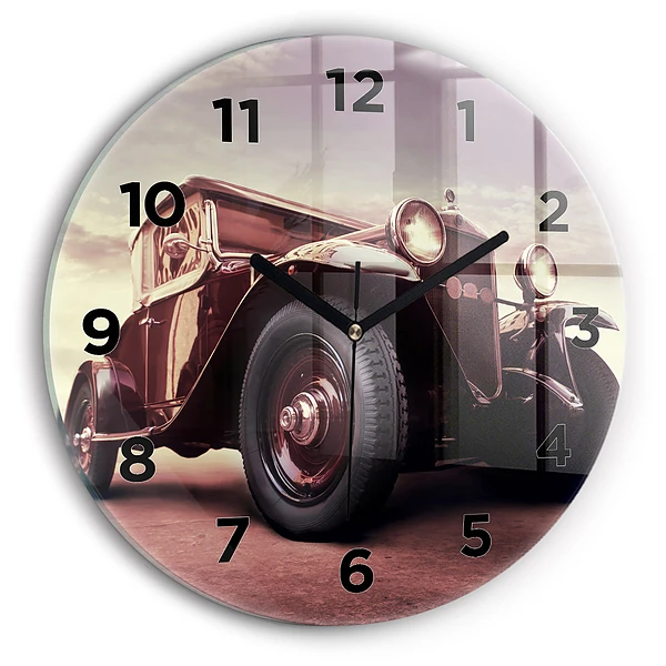 Wanduhr rund mit motiv Oldtimer