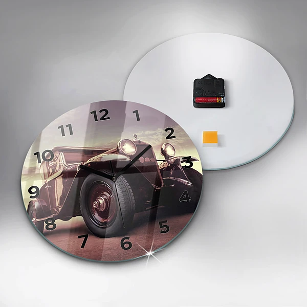 Wanduhr rund mit motiv Oldtimer