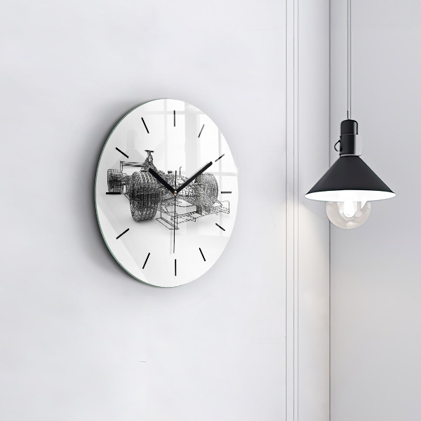 Wanduhr rund Aufbau des F1-Wagens