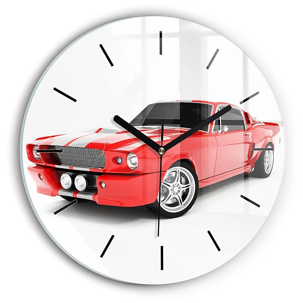 Wanduhr rund Sportwagen