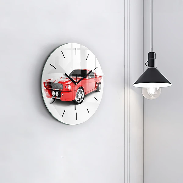 Wanduhr rund Sportwagen