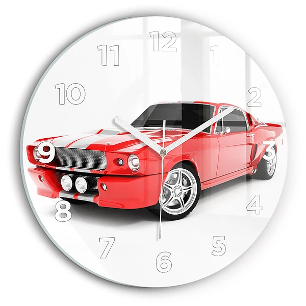 Wanduhr rund Sportwagen