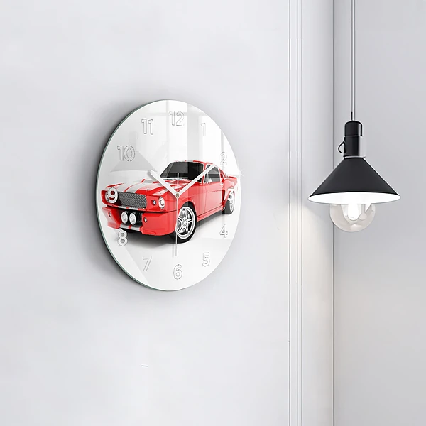 Wanduhr rund Sportwagen