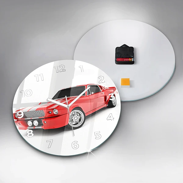 Wanduhr rund Sportwagen