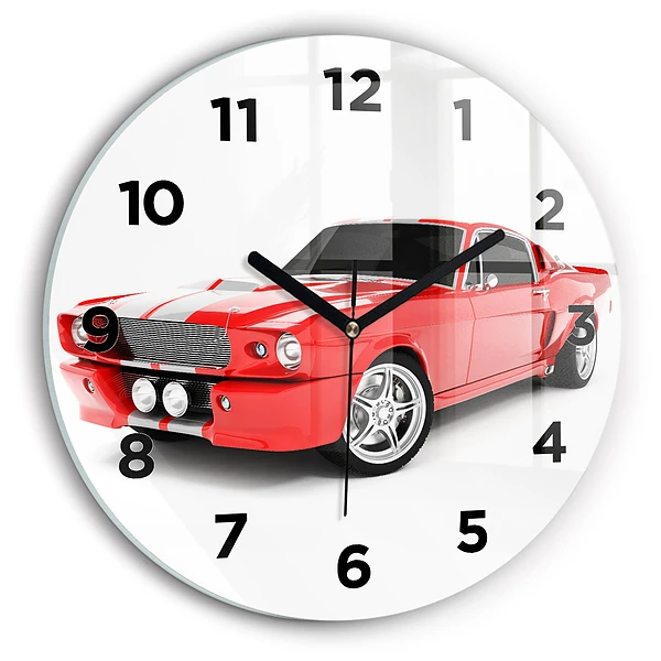 Wanduhr rund Sportwagen
