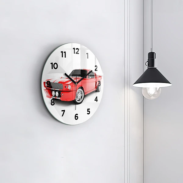Wanduhr rund Sportwagen