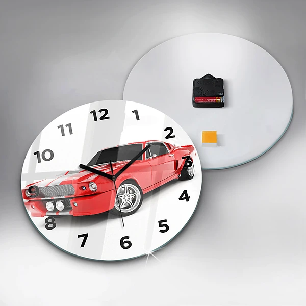 Wanduhr rund Sportwagen