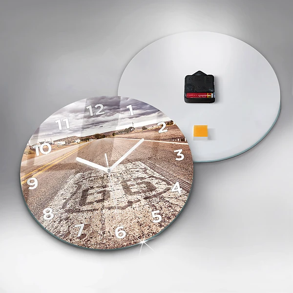 Wanduhr rund mit motiv Route 66 Straße USA