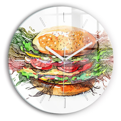Wanduhr rund XXL-Käse-Burger