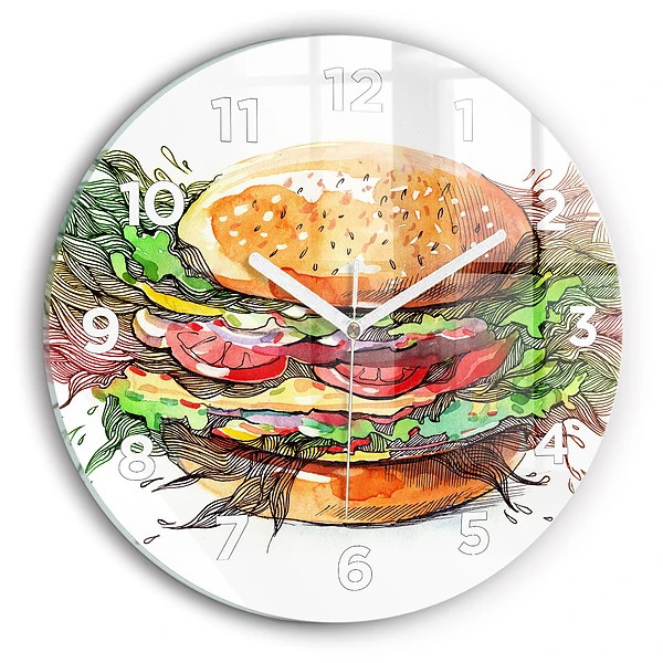 Wanduhr rund XXL-Käse-Burger