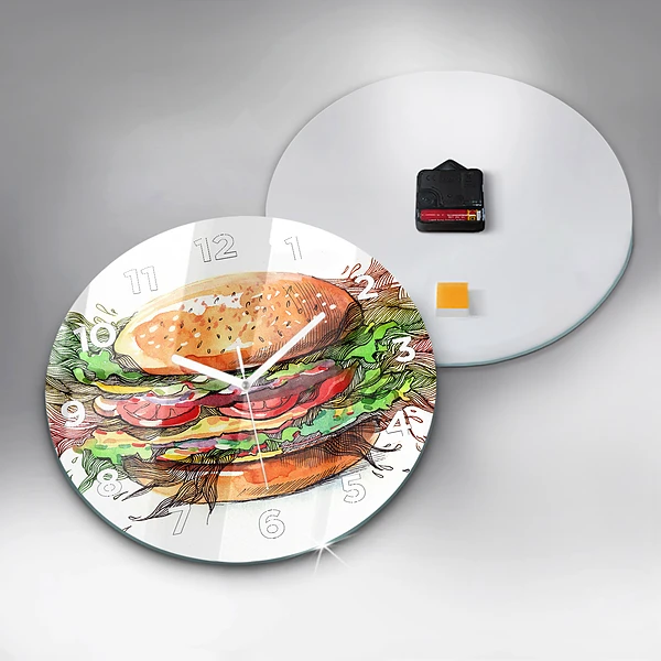 Wanduhr rund XXL-Käse-Burger