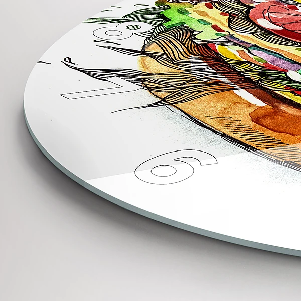 Wanduhr rund XXL-Käse-Burger