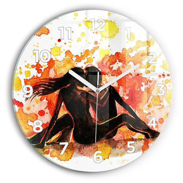 Wanduhr rund Liebe und ein verliebtes Paar