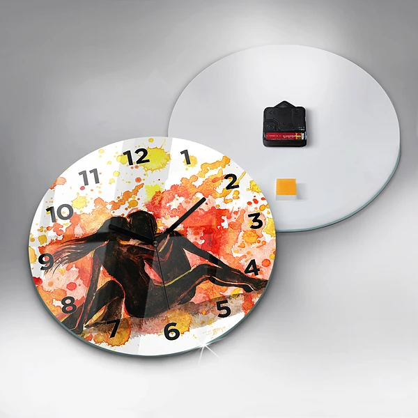 Wanduhr rund Liebe und ein verliebtes Paar