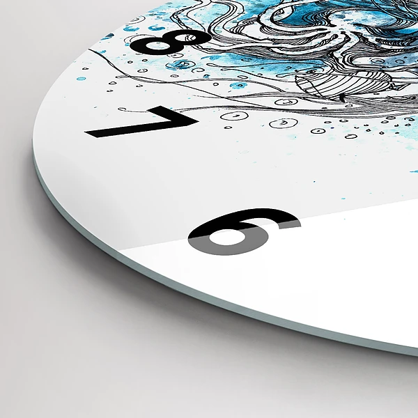 Wanduhr rund Unterwasserleben von Fischen