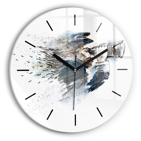 Wanduhr rund mit motiv Schiffskapitän mit Fernglas