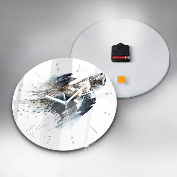 Wanduhr rund mit motiv Schiffskapitän mit Fernglas