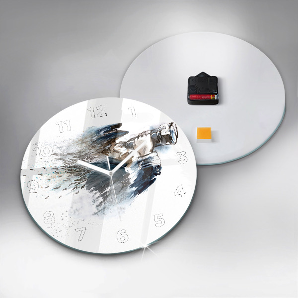 Wanduhr rund mit motiv Schiffskapitän mit Fernglas