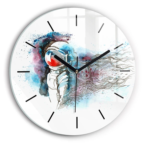 Wanduhr rund Abstrakter Astronaut