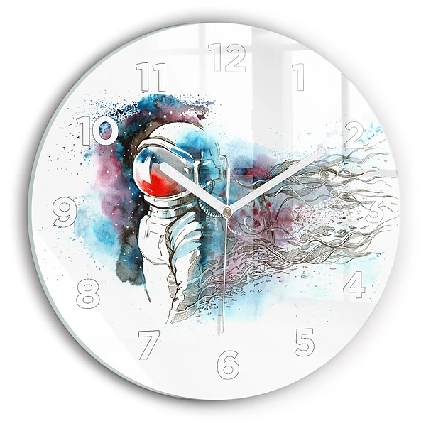 Wanduhr rund Abstrakter Astronaut