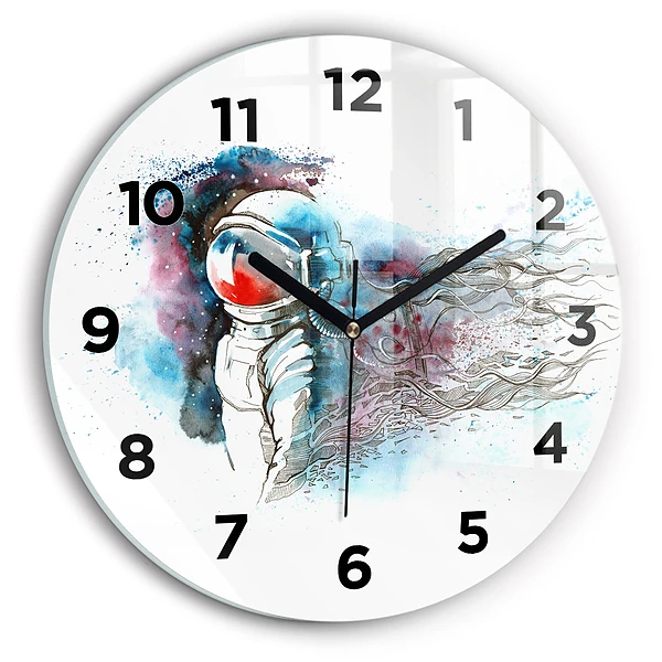 Wanduhr rund Abstrakter Astronaut