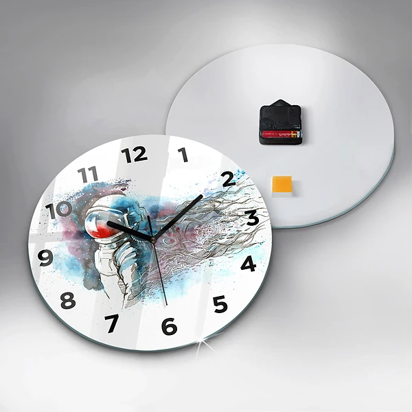 Wanduhr rund Abstrakter Astronaut