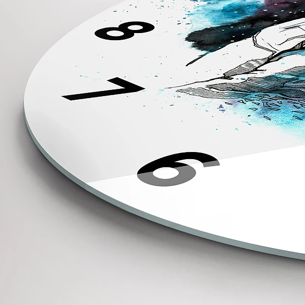 Wanduhr rund Abstrakter Astronaut