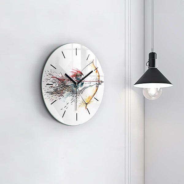 Wanduhr rund mit motiv Ein Krieger bei der Jagd