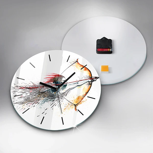 Wanduhr rund mit motiv Ein Krieger bei der Jagd