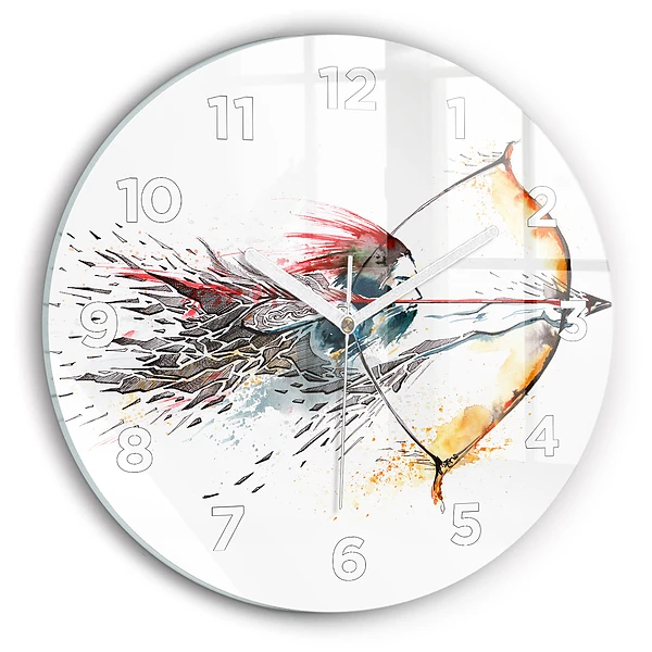 Wanduhr rund mit motiv Ein Krieger bei der Jagd