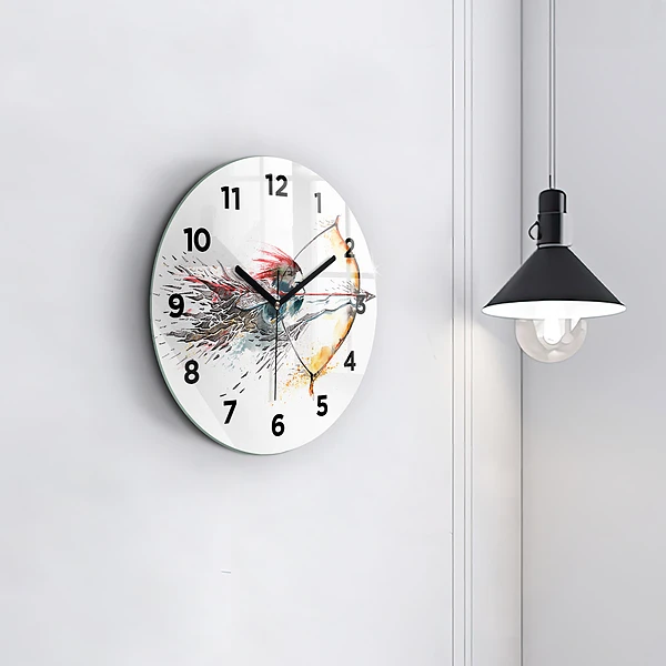 Wanduhr rund mit motiv Ein Krieger bei der Jagd