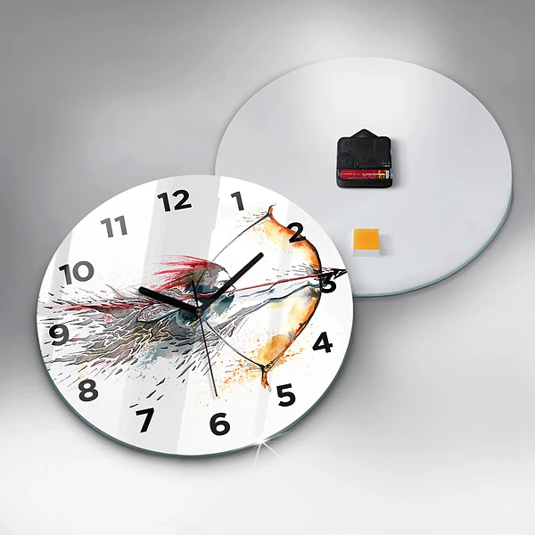 Wanduhr rund mit motiv Ein Krieger bei der Jagd