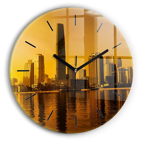Wanduhr glas rund Zhujiang-Fluss China