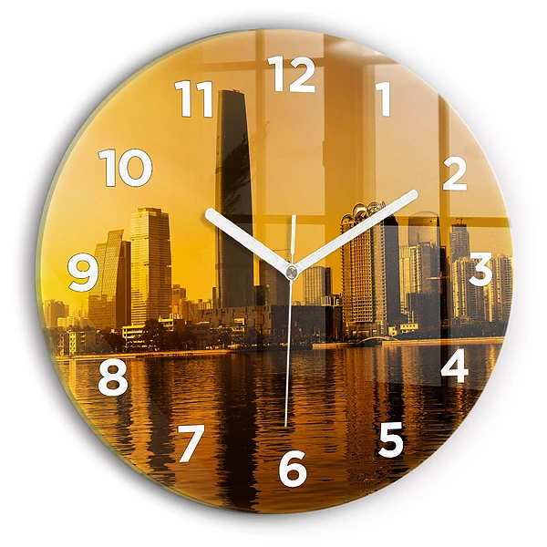Wanduhr glas rund Zhujiang-Fluss China