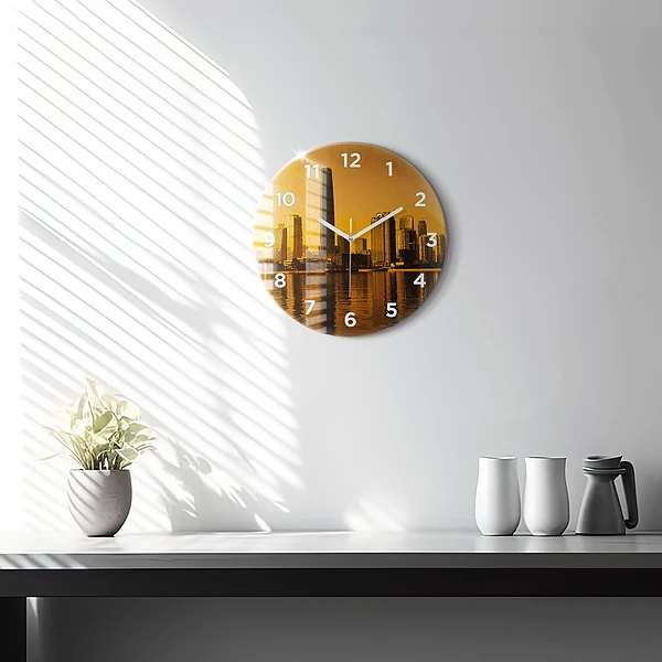 Wanduhr glas rund Zhujiang-Fluss China