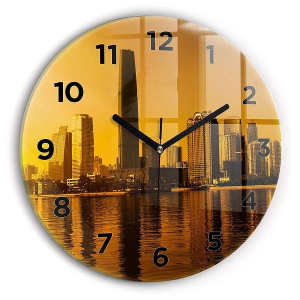 Wanduhr glas rund Zhujiang-Fluss China