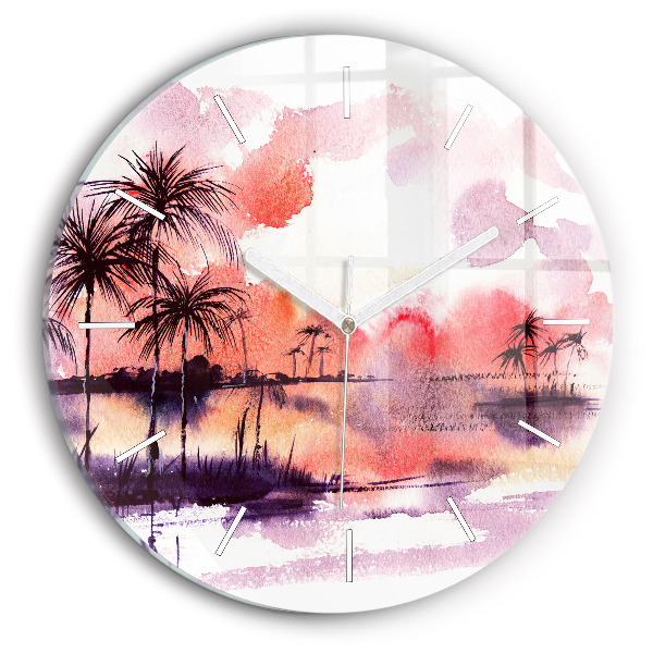 Wanduhr rund Tropische Landschaft