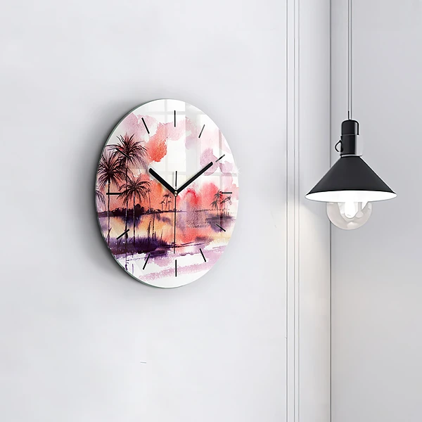 Wanduhr rund Tropische Landschaft