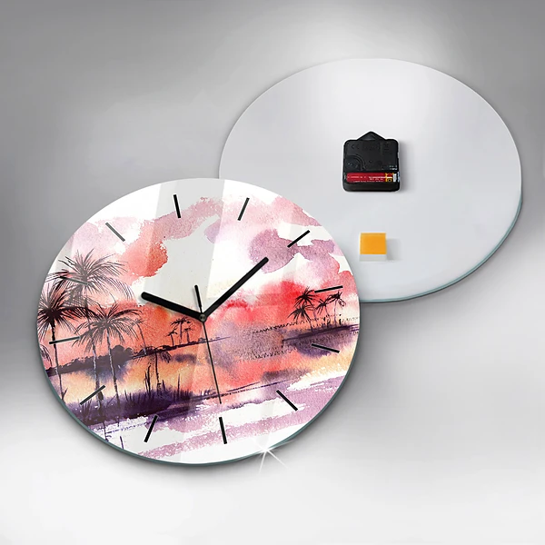 Wanduhr rund Tropische Landschaft