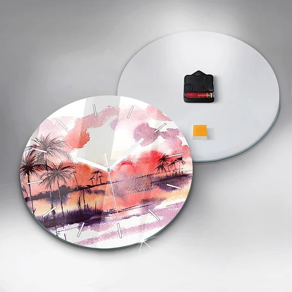 Wanduhr rund Tropische Landschaft