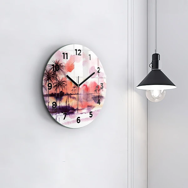 Wanduhr rund Tropische Landschaft